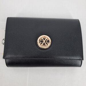 CXL Christian Lacoix Black Paris Caviar Clutch With Optional Gold Chain Strap